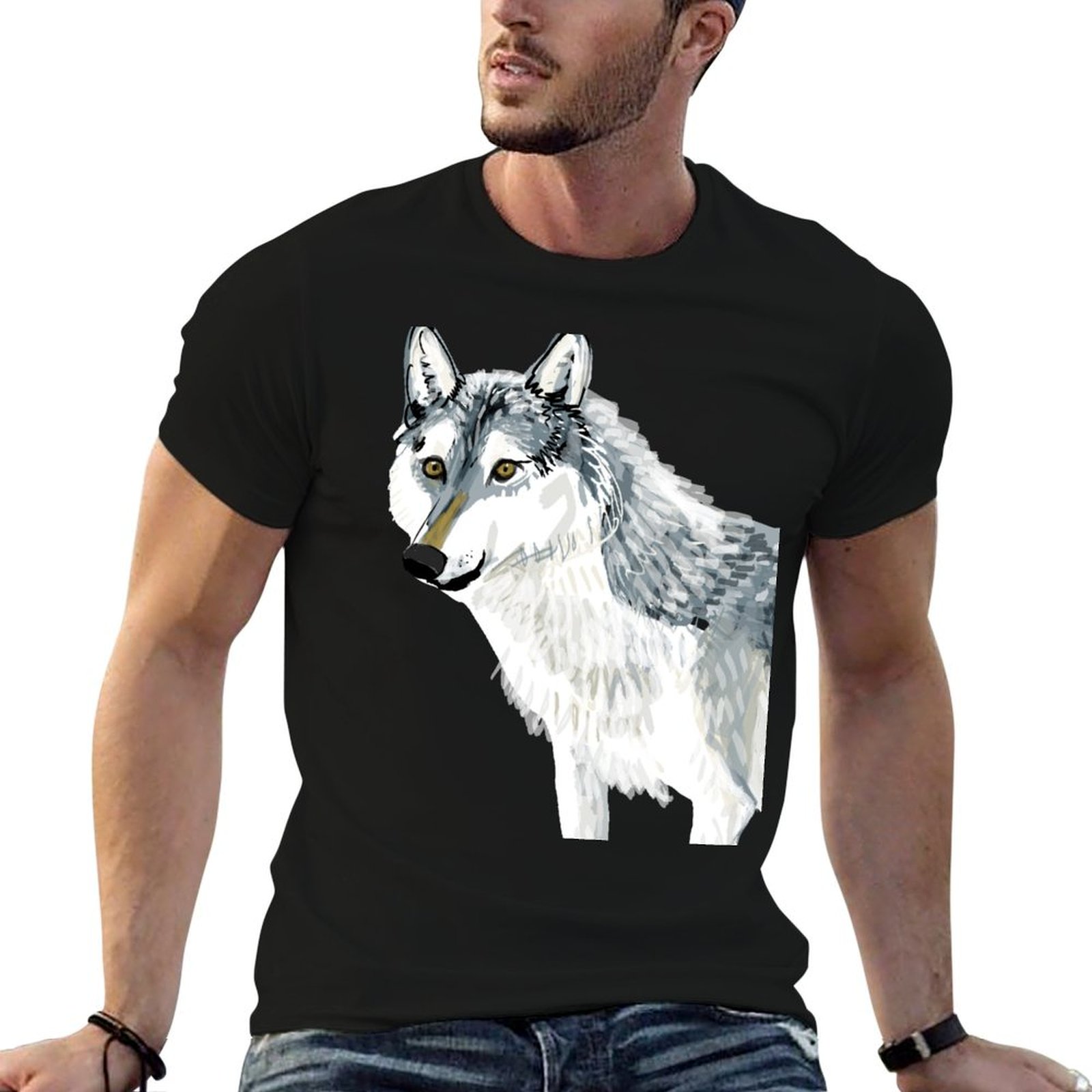 Alberta Lighting & Decor Edmonton Ab - T-shirt Totem Alberta Wolf, top casual