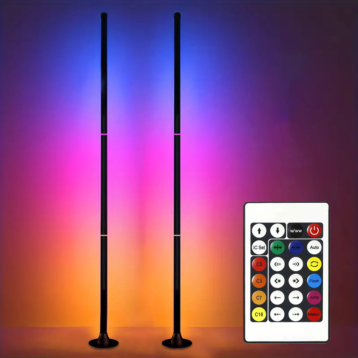 Floor Lamp Tripod - EISSLOLY 1/2PCS Lampada da terra RGB