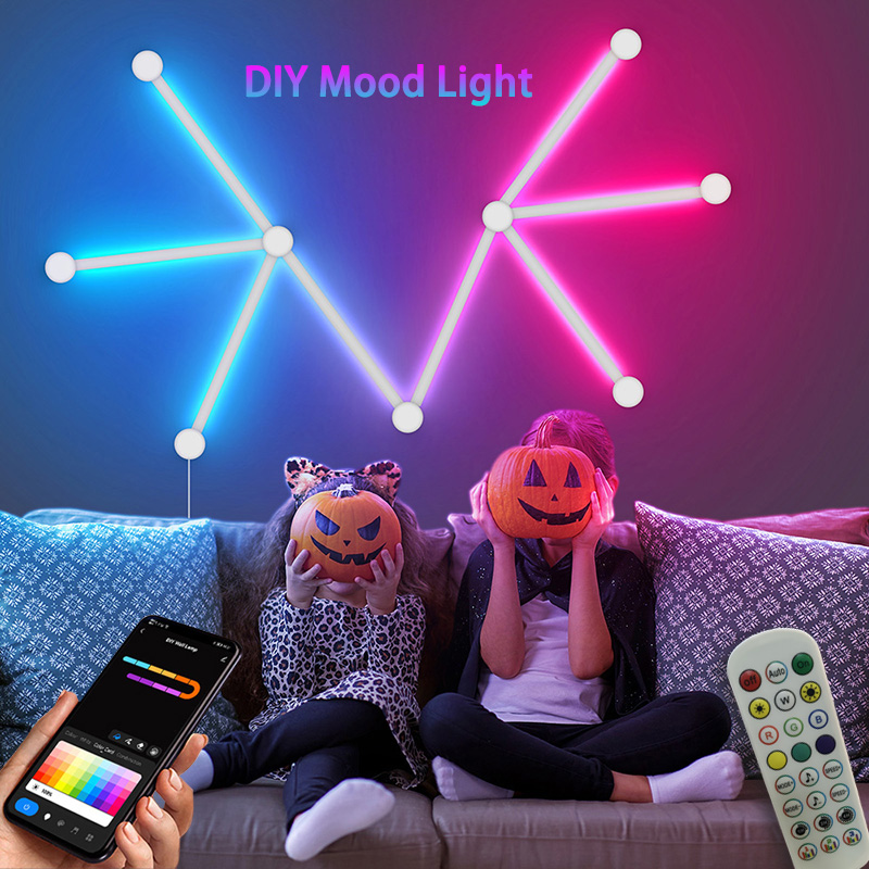 Lighting Decor Bedroom - Lampada da parete RGB intelligente, barra