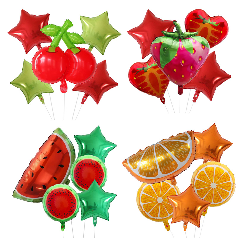 Orange Lighting Decor - Set di 5 Palloncini in Foil