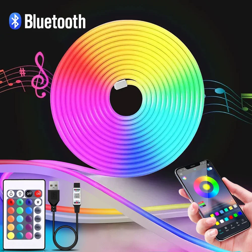 Lighting Decor Items - 1-5m RGB LED Neon Strip Light