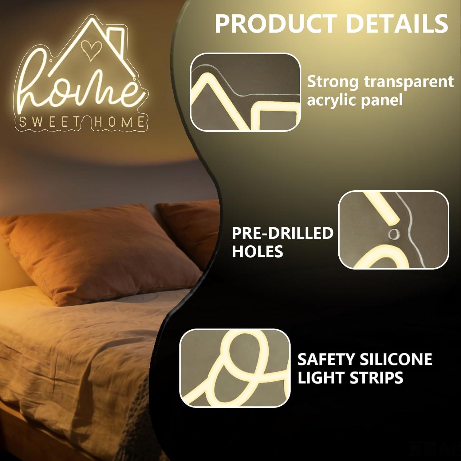 Insegna al Neon 'Sweet Home' c - Lighting Decor Bedroom recensione e prezzo
